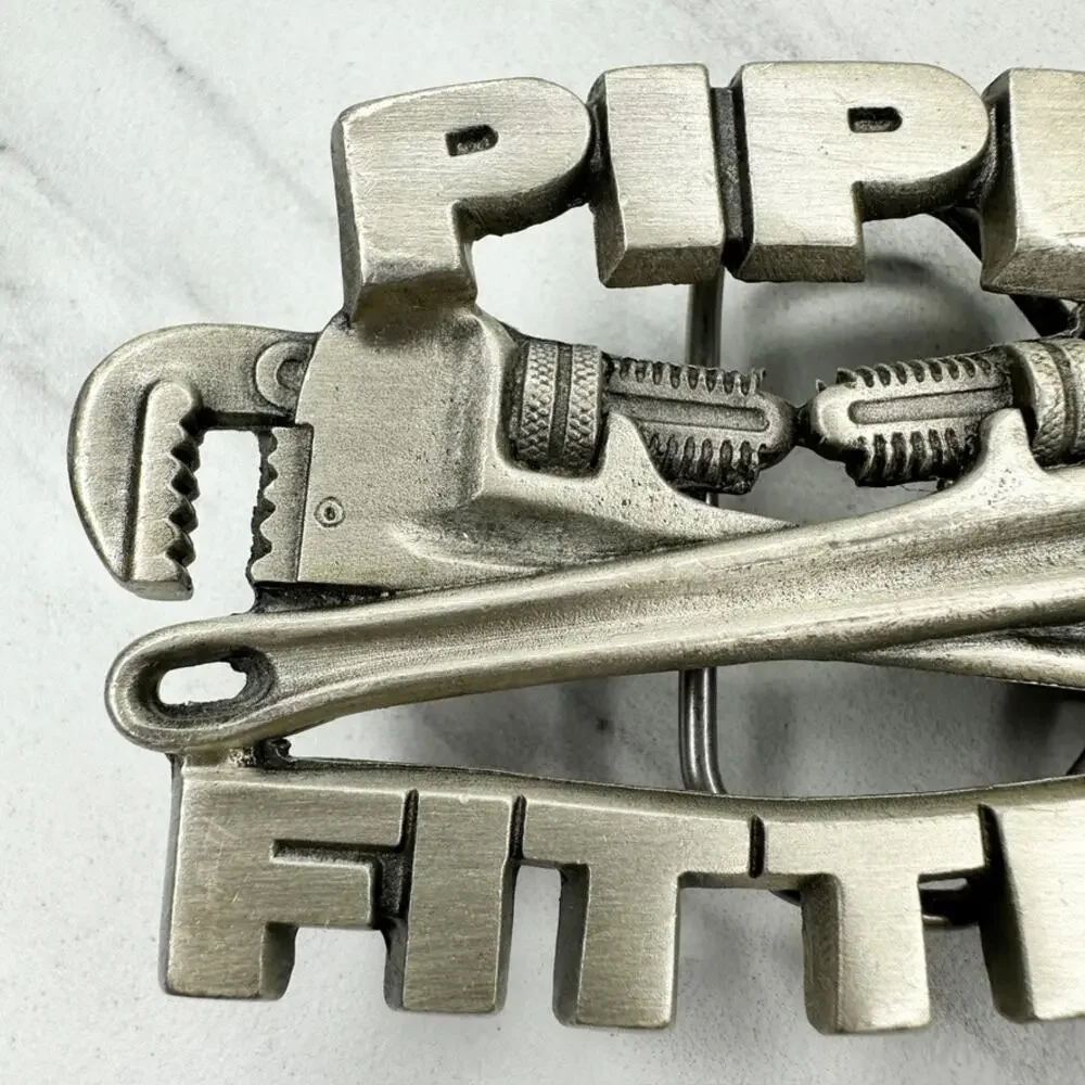 Vintage 1990 Pipe Fitter Belt Buckle Great American Buckle Co ✨